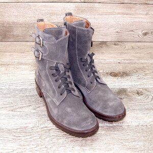 $ 1095 Neiman Marcus GRAVATI Women's 7 M Boot 4666 Grey Suede * add $15 Trees